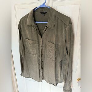 Express Olive Green Button Down Shirt